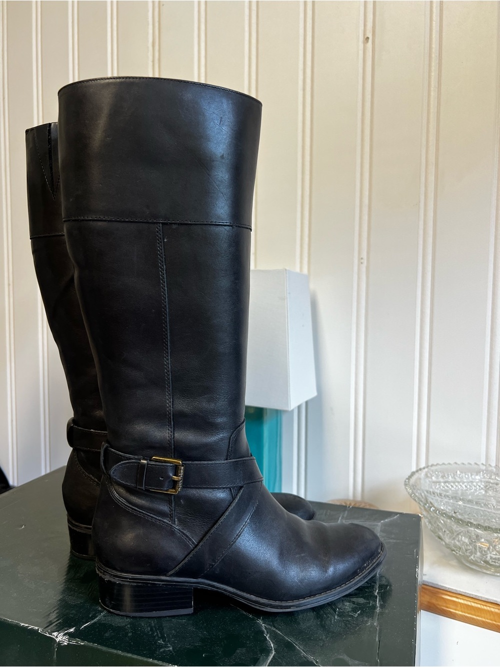 Black Leather Ralph Lauren Riding Boots size 7
